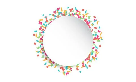 Colorful confetti border frame repeat pattern. Stock Illustration