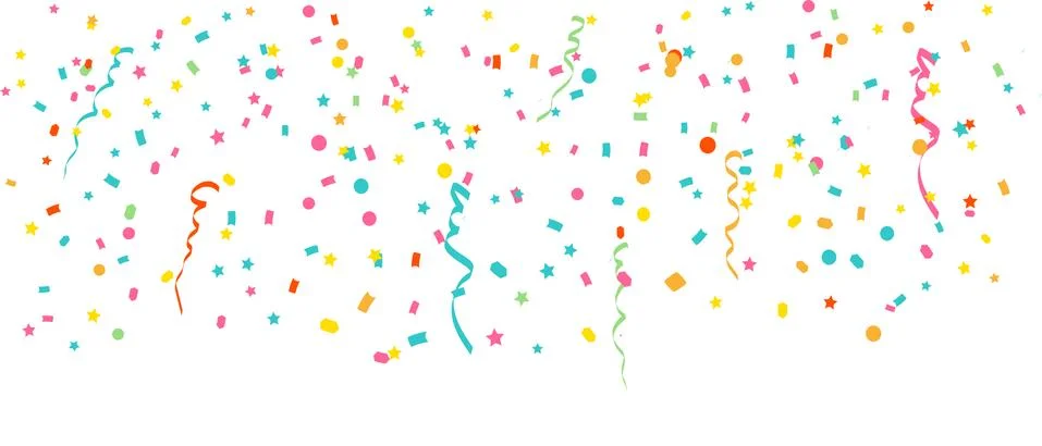 Colorful confetti border frame repeat pattern. Stock Illustration