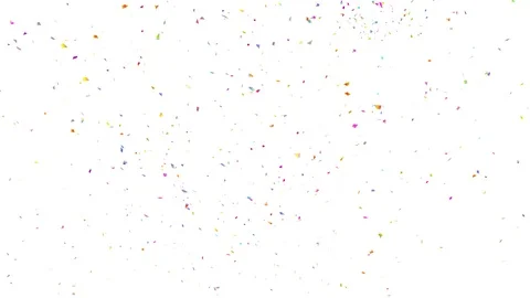 Colorful confetti burst over solid white background - isolated 3d animation Stock Footage 107581679