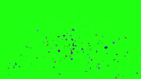 Colorful Confetti Explosion Animation Effect Overlay Isolated On Green Screen Video stock 303388305