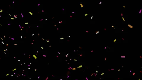 Colorful confetti explosion black background prores Stock Footage 169094759