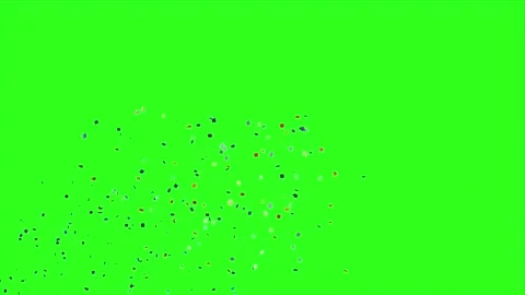 Colorful Confetti Explosion Falling on Green Screen Background loop Stock Footage 345095734