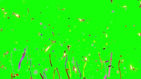 Colorful confetti explosion on green background. Vibrant celebration particles Stock Footage 340944112
