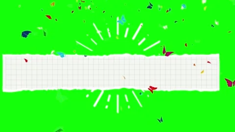 Colorful confetti explosion on green screen with torn paper Video stock 337523022