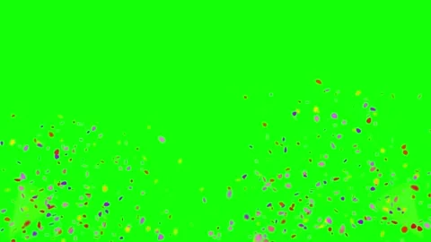 Colorful confetti explosion on green screen. Party poppers bursting with Video stock 341303847