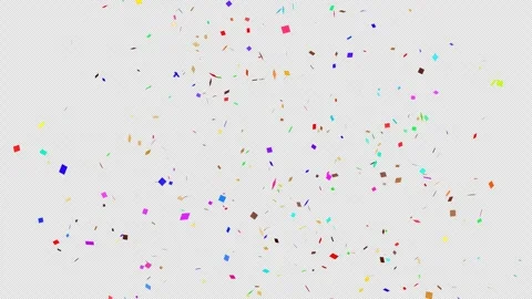 Colorful confetti explosion on transparent background. Birthday celebration Stock Footage 311353137