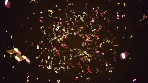 Colorful confetti falling 3d animation. party, holiday or birthday celebration Stock Footage 276919035