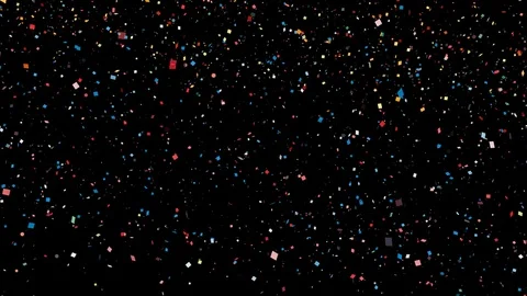 Colorful Confetti Falling from Above Alpha Channel Stock Footage 83473899