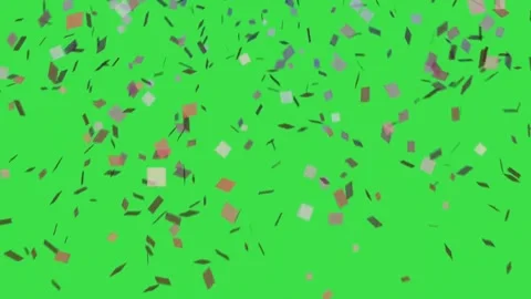Colorful confetti falling animation with slow movement on green screen backgroun Stock Footage 329964567