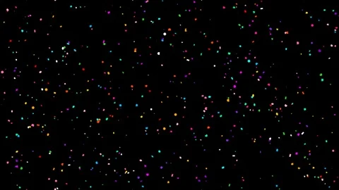 Colorful Confetti Falling on Black Background Animation Stock Footage 331035767