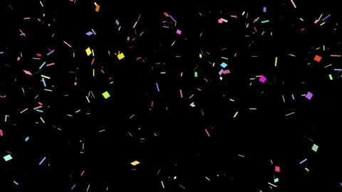 Colorful confetti falling on black background clip. Stock Footage 336813945