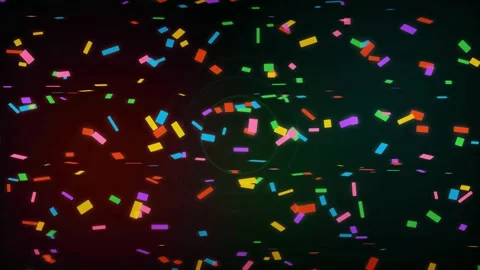 Colorful confetti falling on black background motion for party celebration. Video stock 344710343