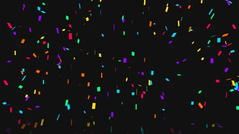 Colorful confetti falling on black. Video stock 337010213