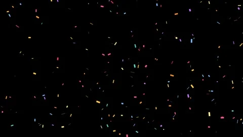 Colorful confetti falling on black Stock Footage 340201137