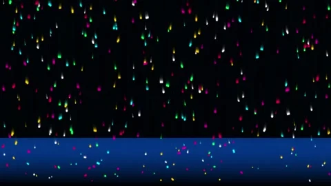 Colorful Confetti Falling on Dark Background Stock Footage 343951425
