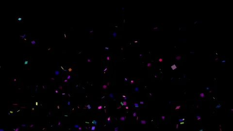 Colorful confetti falling down in celebration on dark background Stock Footage 327594786