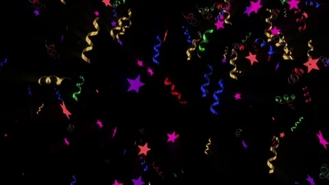 Colorful Confetti Falling Down Loop with Alpha Channel 動画素材 72841527