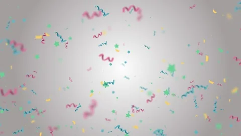 Colorful Confetti Falling Down in Slow Motion Over light Background. Видео 102151767