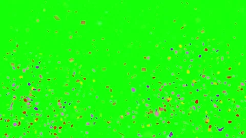 Colorful confetti falling on green screen background Видео 337087491