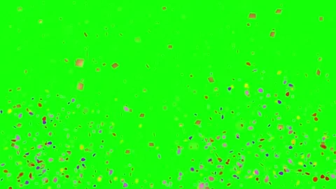 Colorful confetti falling on green screen background Stock Footage 337087893