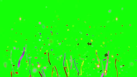 Colorful confetti falling on green screen background Видео 337524149