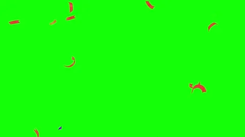 Colorful confetti falling on green screen. Festive party paper pieces for video Stock Footage 340381218