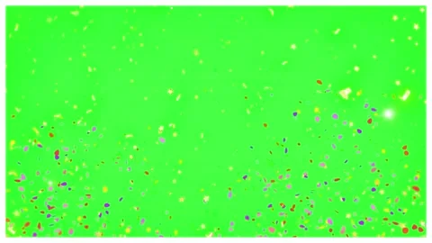 Colorful confetti falling on green screen. Festive party background with paper Video stock 340730585