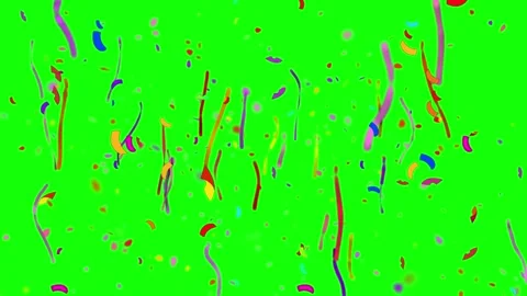 Colorful confetti falling on green screen Stock Footage 340748184