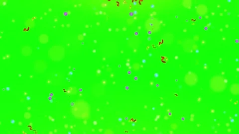 Colorful confetti falling on green screen. Festive party background with paper Video stock 340944199
