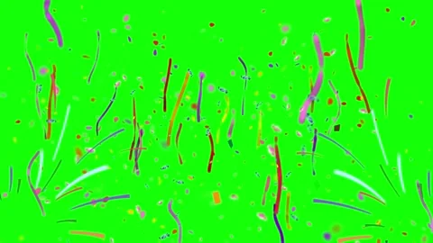 Colorful confetti falling on green screen background for party celebration Video stock 344917831