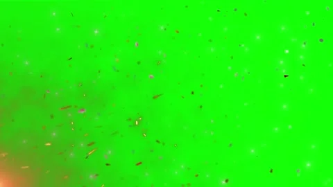 Colorful confetti falling on green screen background for video compositing and Stock Footage 344918840