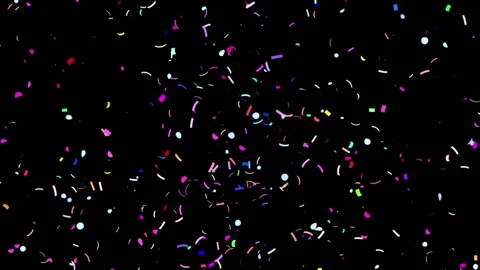 Colorful confetti falling on isolated background celebration motion Stock Footage 327522643