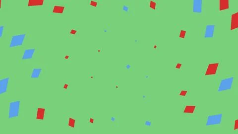Colorful confetti falling on a light green background Illustrazione stock