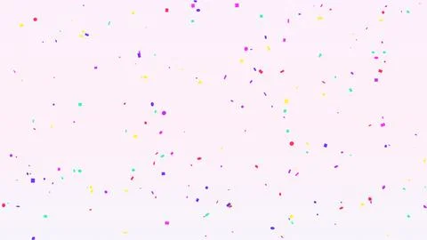 Colorful confetti falling on a light pink background Stock Illustration