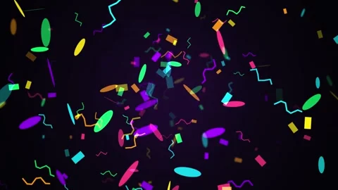 Colorful confetti falling motion background, abstract 90s memphis style par.. Stock Footage 345841423