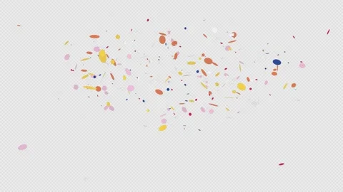 Colorful Confetti Falling on Transparent Background for Party and Celebration Stock Footage 328580387