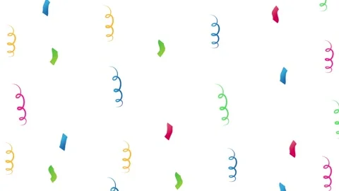 Colorful confetti falling on white background for party celebration animation Stock-Footage 339047015