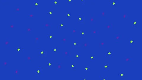 Colorful confetti particles falling on a blue background イラスト素材