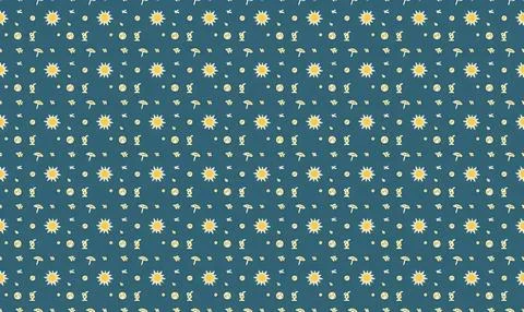 Colorful confetti pattern with dots and circles on green background Stock Illustration