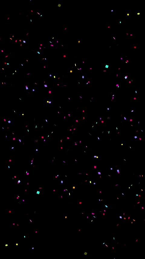 Colorful confetti rain falling on black background, bright festive celebrat.. Stock Footage 342247457