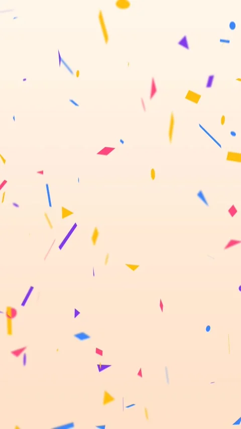Colorful confetti shapes on soft gradient background. 2d animation Stock Footage 341802594
