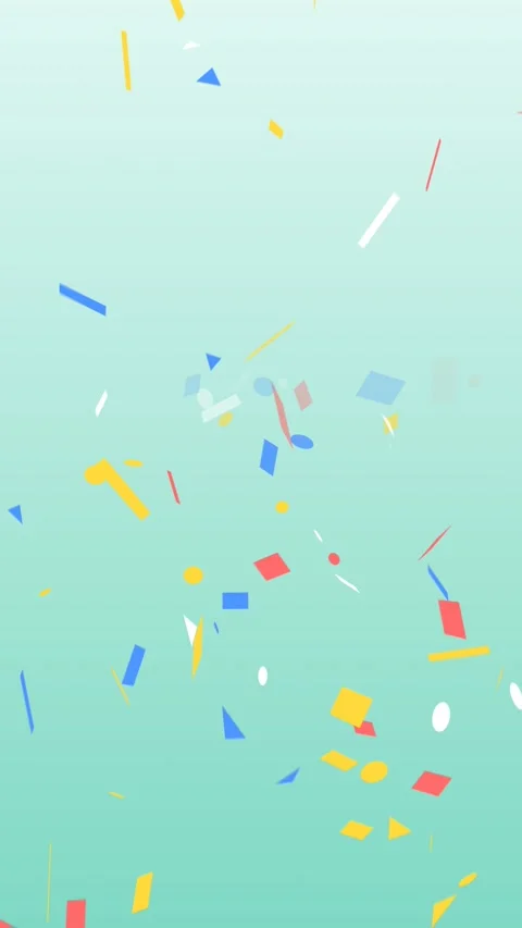 Colorful confetti shapes on soft gradient background. 2d animation Stock Footage 341816063