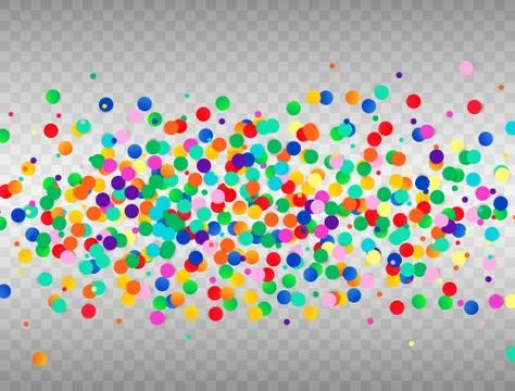 Colorful confetti on transparent background. Vector illustration Stock Illustration