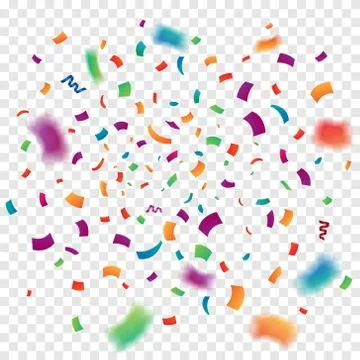 Colorful confetti on transparent background, vector illustration Stock Illustration