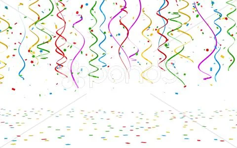 Colorful confetti on white background Stock Illustration