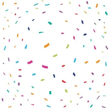 Colorful confetti with white background, vector illustration Stock Illustration