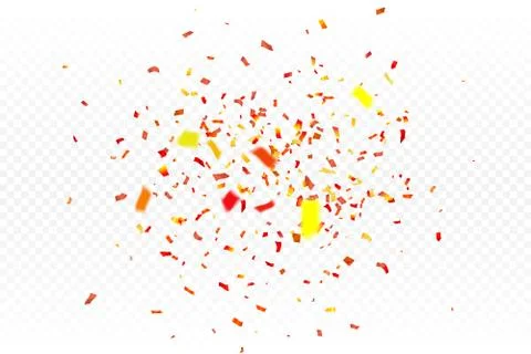 Colorful confetti on white background, vector illustration. Stock Illustration
