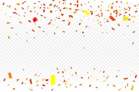 Colorful confetti on white background, vector illustration. Stock Illustration