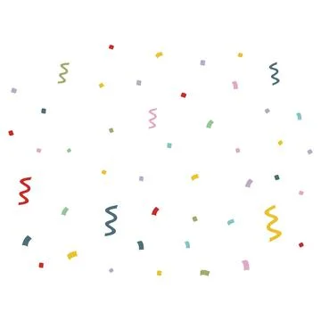 Colorful confetti on white background. Vector illustration Stock Illustration