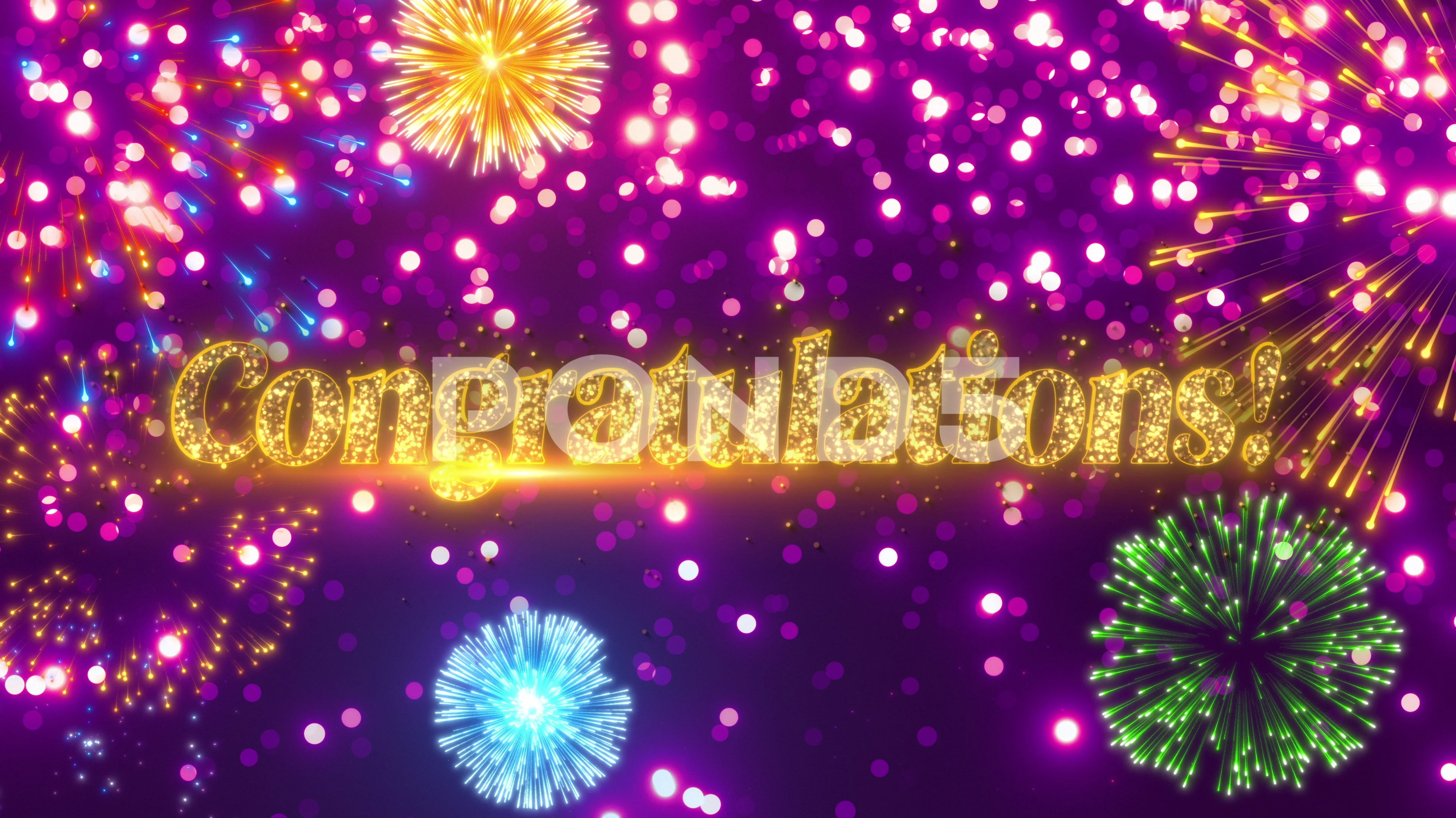 colorful congratulations fireworks video... | Stock Video | Pond5